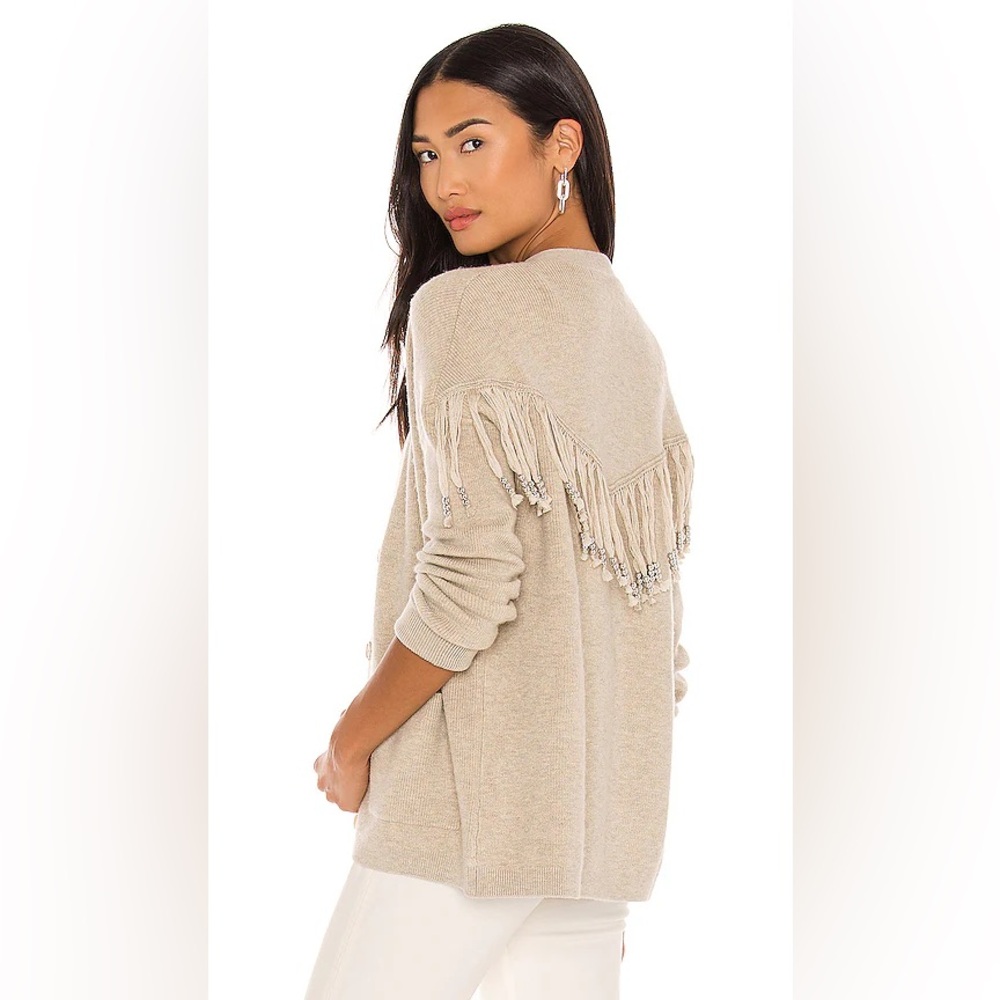One Grey Day- Dundas Fringe Cardigan in Oatmeal